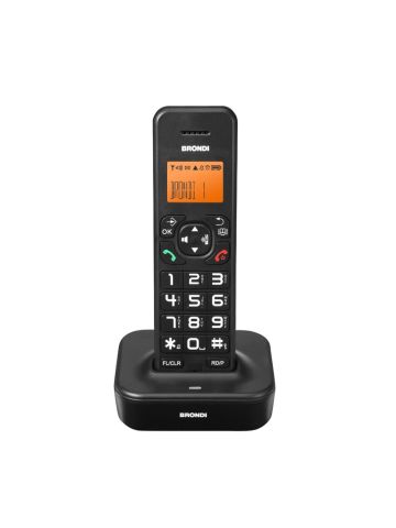 BRONDI BRAVO STAR (NERO) - TELEFONO CORDLESS SINGOLO - TASTI GRANDI - VIVAVOCE