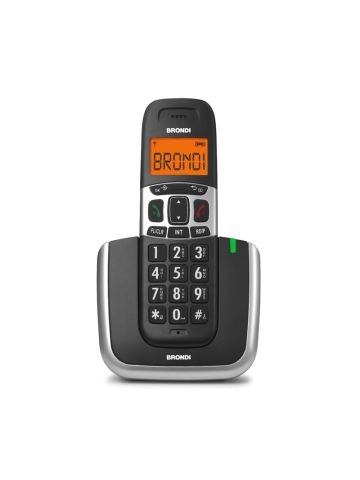 BRONDI BRAVO PLATINUM (NERO) - TELEFONO CORDLESS SINGOLO - TASTI GRANDI - VIVAVOCE
