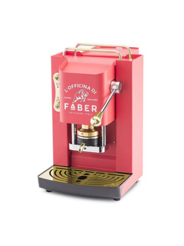 FABER PRO DELUXE ROSSO CORALLO - MACCHINA PER CAFFE'' - PRESSACIALDA IN OTTONE - ELETTROVALVOLA E TERMOSTATO 95 - TELAIO IN ACCIAIO