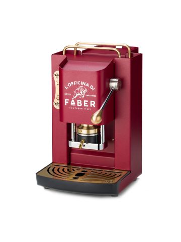 FABER MINI PRO DELUXE ROSSO CILIEGIA - MACCHINA PER CAFFE'' - PRESSACIALDA IN OTTONE - ELETTROVALVOLA E TERMOSTATO 95 - TELAIO IN ACCIAIO