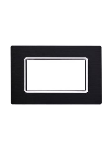 ETTROIT PLACCA IN ALLUMINIO 4 MODULI - SERIE SPACE - NERO (LN86402) Compatibile BTicino Living