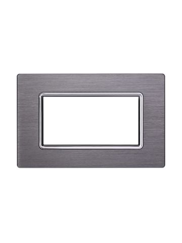 ETTROIT PLACCA IN ALLUMINIO 4 MODULI - SERIE SPACE - TITANIUM (LN86406) Compatibile BTicino Living
