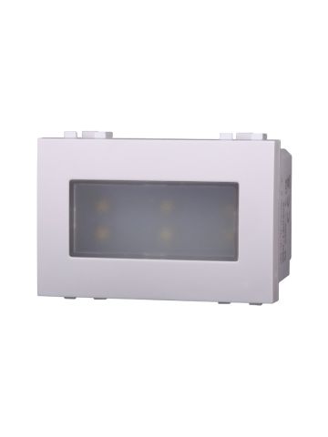 ETTROIT LAMPADA SEGNAPASSO 3 POSTI LED 220V ON/OFF 3000°K - SERIE SPACE - BIANCO (LB0323) Compatibile BTicino Living
