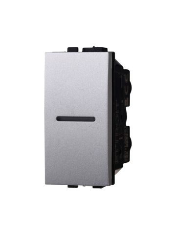 ETTROIT PULSANTE ASSIALE UNIPOLARE - SERIE SPACE - GRIGIO (LG0601) Compatibile BTicino Living