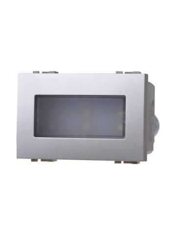 ETTROIT LAMPADA SEGNAPASSO 3 POSTI LED 220V ON/OFF 6000°K - SERIE SPACE - GRIGIO (LG0303) Compatibile BTicino Living