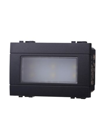 ETTROIT LAMPADA SEGNAPASSO 3 POSTI LED 220V ON/OFF 6000°K - SERIE SPACE - NERO (LN0303) Compatibile BTicino Living