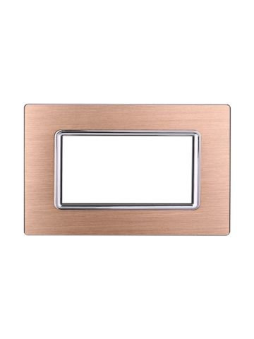 ETTROIT PLACCA IN ALLUMINIO 4 MODULI - SERIE SPACE - ORO (LN86411) Compatibile BTicino Living