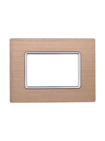 ETTROIT PLACCA IN ALLUMINIO 3 MODULI - SERIE SPACE - ORO (LN86311)