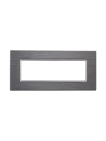 ETTROIT PLACCA IN ALLUMINIO 6 MODULI - SERIE SOLAR - ARGENTO (MT86606) Compatibile BTicino Matix