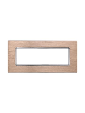 ETTROIT PLACCA IN ALLUMINIO 6 MODULI - SERIE SOLAR - ORO (MT86611) Compatibile BTicino Matix