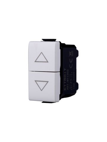 ETTROIT PULSANTE DOPPIO SALISCENDI - SERIE SOLAR - BIANCO (MT1202) Compatibile BTicino Matix