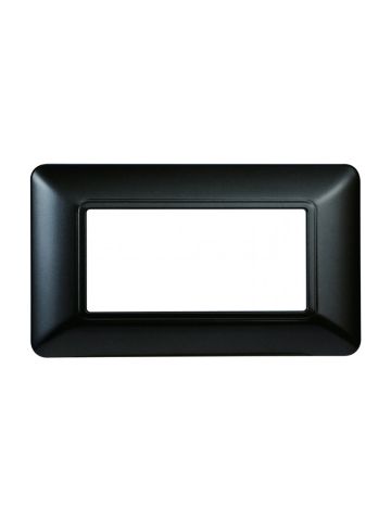 ETTROIT PLACCA IN PLASTICA 4 MODULI - SERIE SOLAR - ACCIAIO SCURO (MT83407) Compatibile BTicino Matix