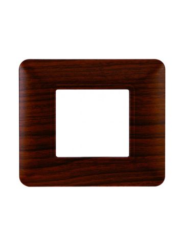 ETTROIT PLACCA IN PLASTICA 2 MODULI - SERIE SOLAR - LEGNO NOCE (MT83203) Compatibile BTicino Matix
