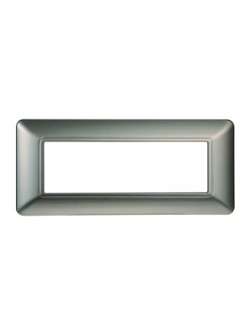 ETTROIT PLACCA IN PLASTICA 6 MODULI - SERIE SOLAR - TITANIO (MT83608) Compatibile BTicino Matix