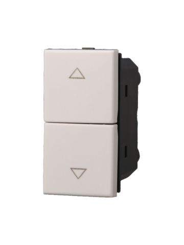 ETTROIT PULSANTE DOPPIO SALISCENDI - SERIE MOON - BIANCO (AB1202) Compatibile BTicino Axolute