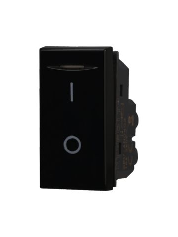 ETTROIT INTERRUTTORE BASCULANTE BIPOLARE 16A - SERIE MOON - NERO (AN0402) Compatibile ABB Axolute