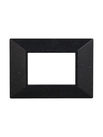 ETTROIT PLACCA PIRAMIDE 3 MODULI - SERIE MOON - NERO BRILLANTE (AN90324) Compatibile ABB Axolute