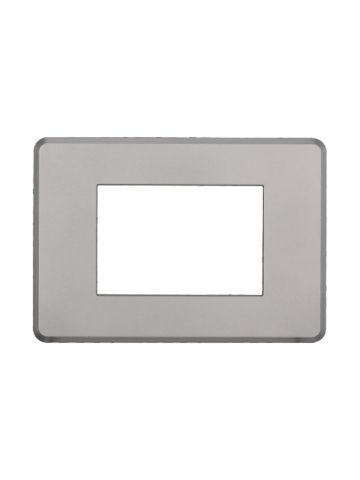 ETTROIT PLACCA SLIM 3 MODULI - SERIE MOON - SILVER (AN87306) Compatibile ABB Axolute
