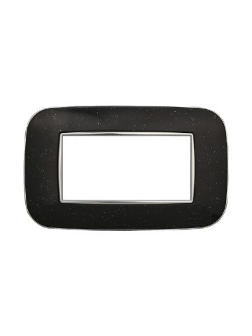 ETTROIT PLACCA ORBIS 4 MODULI - SERIE MOON - NERO BRILLANTE (AN91424) Compatibile ABB Axolute