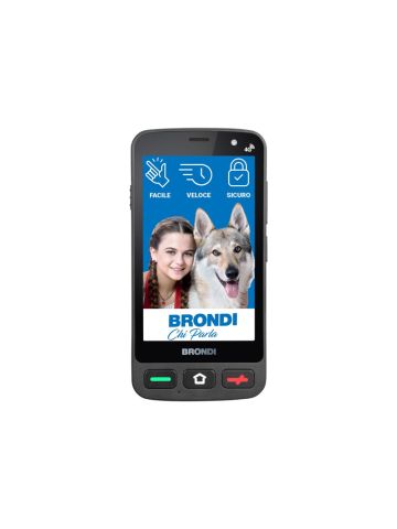 BRONDI AMICO POCKET (NERO) - SMARTPHONE PER ANZIANI - TASTO SOS - TORCIA - CONTROLLO REMOTO - FOTOCAMERA - CONNETTIVITA 4G