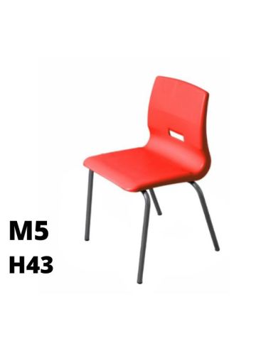 SEDUTA SALICE h43cm, struttura grigia, seduta rosso SD.ST.4GF.M5.RS