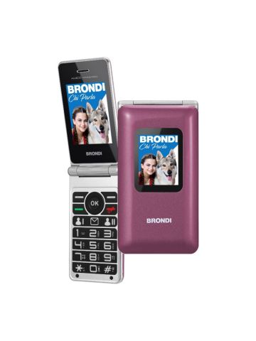BRONDI AMICO PREZIOSO (VIOLA) - TELEFONO CELLULARE PER ANZIANI - TASTO SOS - CONTROLLO REMOTO - DOPPIO DISPLAY