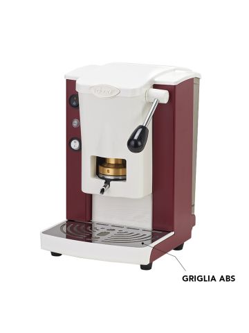 FABER PICCOLA SLOT BASIC (BORGOGNA E BIANCO) - MACCHINA PER CAFFE'' - PRESSACIALDA IN OTTONE - TELAIO METALLO E POLICARBONATO
