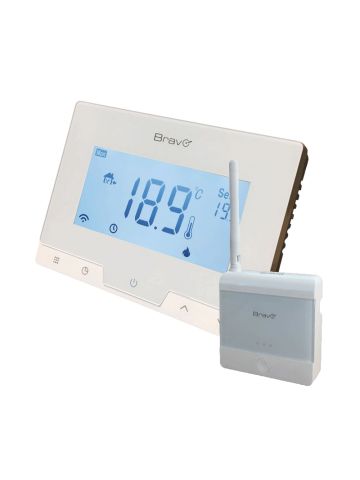 BRAVO WI-FI GLAM (93003112) - CRONOTERMOSTATO DIGITALE WI-FI - APP COMPATIBILE CON ALEXA E GOOGLE HOME- DISPLAY 3.78"" - PROGRAMMAZIONE AUTOMATICA O MANUALE