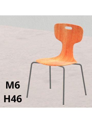 Sedia GIGLIO Wood arancione H 46cm, scocca legno, gambe grigie SD.FLEXW.4GF.M6GC.AR