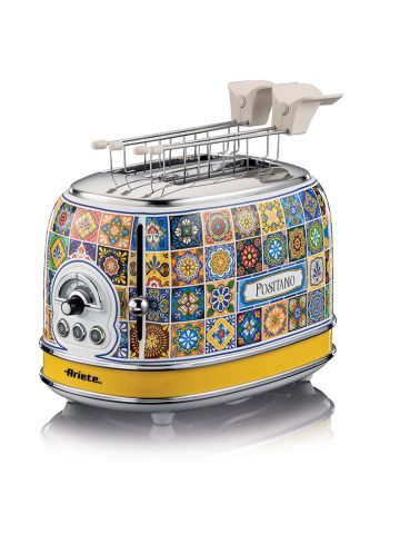 ARIETE TOASTER POSITANO EDITION (155) - TOSTAPANE ELETTRICO IN METALLO - 6 LIVELLI DORATURA - ESPULSIONE AUTOMATICA - 2 FETTE -810W