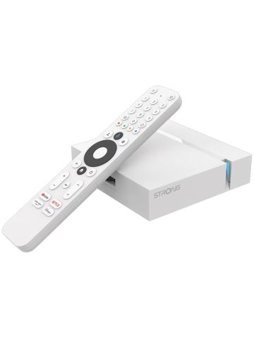 STRONG LEAP-S3+ - GOOGLE TV BOX 4K - CERTIFICATO GOOGLE - CONNESSIONE WI-FI / LAN -TELECOMANDO CON CONTROLLO VOCALE - BIANCO - HDR10+