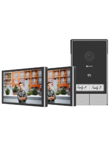 EZVIZ HP7 2-FAMILY KIT - VIDEOCITOFONO BIFAMILIARE - 2 SCHERMI TOUCH 7"" 2K - CONTROLLO REMOTO - RILEVAMENTO MOVIMENTO - AUDIO BIDIREZIONALE - SBLOCCO RFID