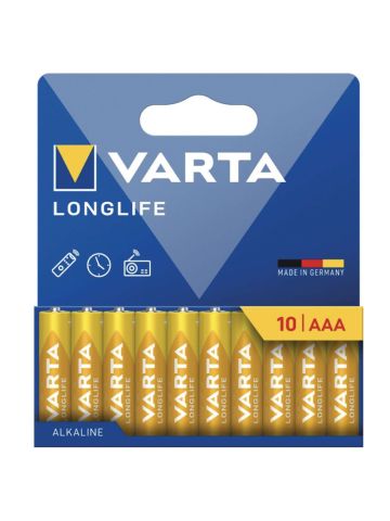 VARTA LONGLIFE - BLISTER 10 BATTERIE MINISTILO AAA - MASTER CARTON DA 20 PZ