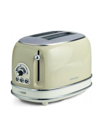 ARIETE TOASTER VINTAGE BEIGE (0155/03) - TOSTAPANE ELETTRICO IN METALLO - 6 LIVELLI DORATURA - ESPULSIONE AUTOMATICA - 810W