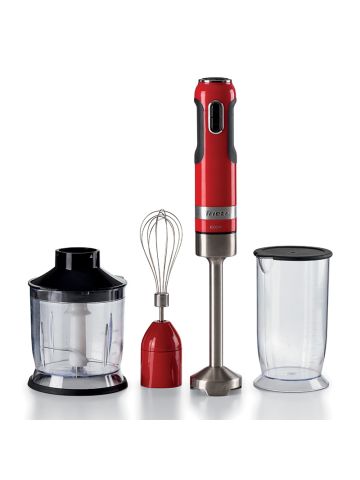 ARIETE MODERNA ROSSO (602/00) - FRULLATORE AD IMMERSIONE CON BICCHIERE, TRITATUTTO E FRUSTA - TASTO TURBO - 1000W
