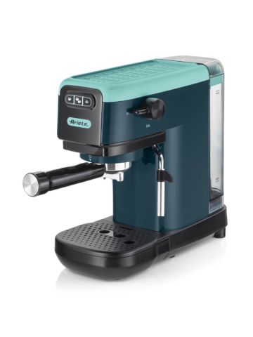 ARIETE LIGHT AQUAMARINE (1399/17) - MACCHINA PER CAFFE'' ESPRESSO - POLVERE E CIALDE - 1 O 2 TAZZE - CAPPUCCINATORE - PRESSIONE 15 BAR - 1300W