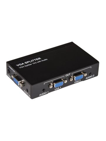 SPLITTER LINK 2 PT VGA - AMPLIFICATO 500 MHz CON AUDIO