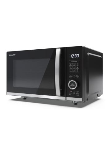 SHARP YC-QG204AE-B - FORNO A MICROONDE 20L - FLATBED - 800W - CONTROLLO DIGITALE - 11 LIVELLI DI POTENZA - BLACK/SILVER