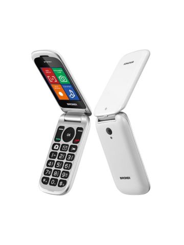 BRONDI STONE+ (BIANCO) - TELEFONO CELLULARE PER ANZIANI - TORCIA - FOTOCAMERA