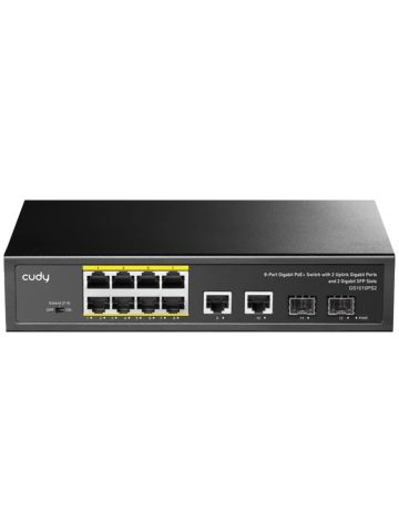 CUDY GS1010PS2 - 8-PORT GIGABIT POE+ SWITCH WITH 2 GIGABIT UPLINK PORTS AND 2 GIGABIT SFP SLOT 120W