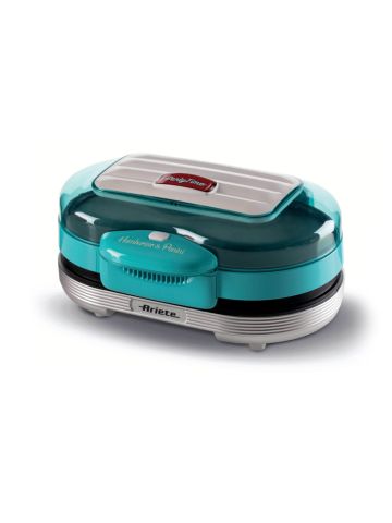 ARIETE HAMBURGER MAKER (PARTY TIME) (0205/01) - CELESTE- GRIGLIA ELETTRICA DA TAVOLO  - DOPPIA PISTRA - 1200W