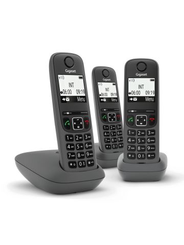 GIGASET AS490 TRIO (NERO) - TELEFONO CORDLESS TRIPLO - VIVAVOCE