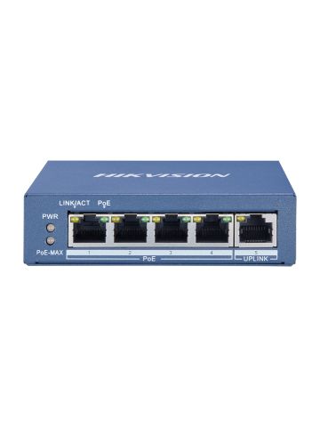 HIKVISION DS-3E0505P-E - UNMANAGED SWITCH 4 GIGABIT POE PORTS - 1 GIGABIT UPLINK PORT