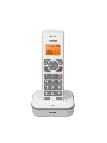 BRONDI BRAVO STAR (BIANCO) - TELEFONO CORDLESS SINGOLO - TASTI GRANDI - VIVAVOCE