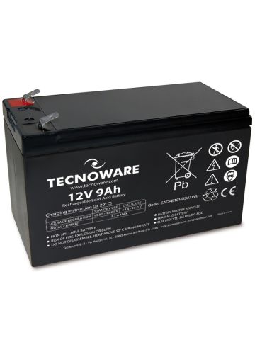 TECNOWARE POWER BATTERY 12V 9AH (EACPE12V09ATWL) - BATTERIA ERMETICA AL PIOMBO - LONG LIFE - GARANZIA 24 MESI
