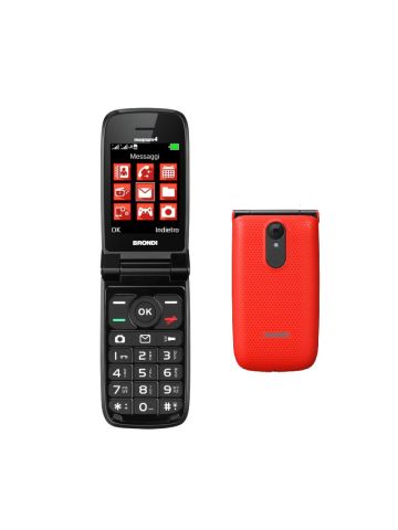 BRONDI MAGNUM 4 (ROSSO) - TELEFONO CELLULARE PER ANZIANI - TORCIA - FOTOCAMERA