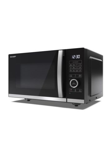 SHARP YC-QG254AE-B - FORNO A MICROONDE 25L - FLATBED - 1000W - CONTROLLO DIGITALE - 11 LIVELLI DI POTENZA - BLACK/SILVER