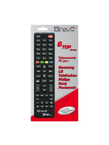 BRAVO 6 TOP BRANDS (90302247) - TELECOMANDO UNIVERSALE PER TV LG / PANASONIC / TELEFUNKEN / PHILIPS / SAMSUNG / SONY