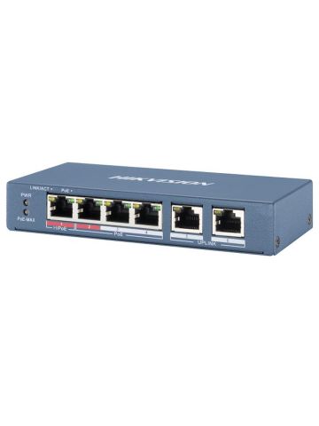 HIKVISION DS-3E0106HP-E - UNMANAGED SWITCH 4PT POE 10/100 2PT UPLINK 1PT HI-POE 60W