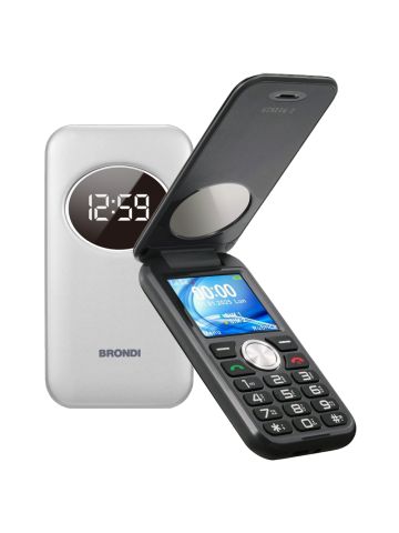 BRONDI WINDOW2 (SILVER METAL) - TELEFONO CELLULARE DISPLAY 2"" - TORCIA